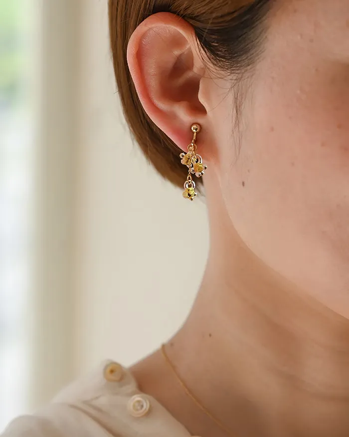 イヤリング ひとふさのミモザ イエロー4